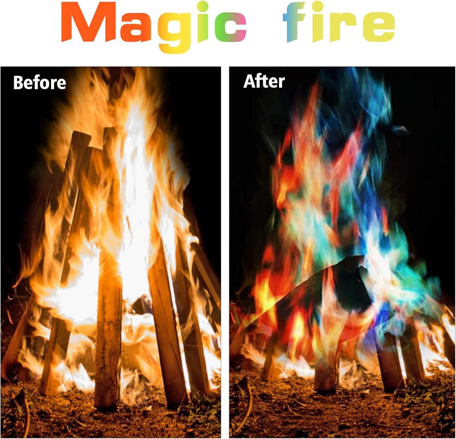 Feuerpulver Set 10g x 20 Magic Fire Pulver - Bunte Flamme Farbwechsel