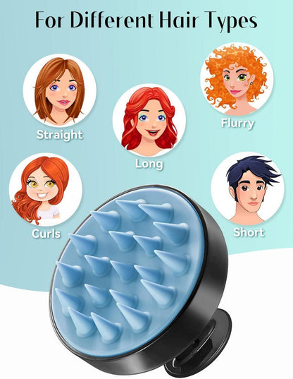 Kopfhaut Massagebürste Silikon Peeling Haar Massage Schwarz Blau