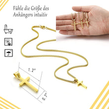 AFSTALR Herren Kreuzkette Edelstahl Gold Silber Anhänger