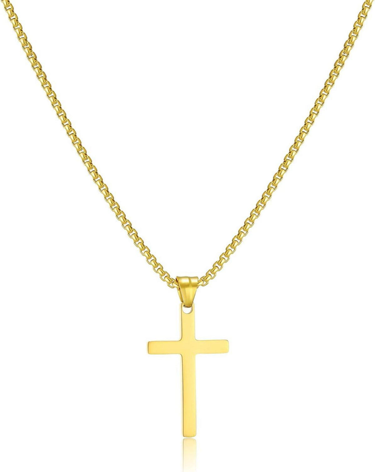 Kreuz Kette Gold Anhänger Christentum Schmuck Men 60cm