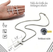 Kreuz Kette Herren Halskette Anhänger Religiös Silber 50cm