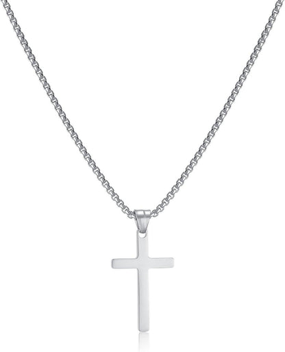 Kreuz Halskette Herren Edelstahl Kreuz Anhänger Schmuck 45cm