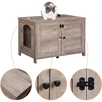 HOOBRO Katzenschrank Greige 80x50,5x54 cm