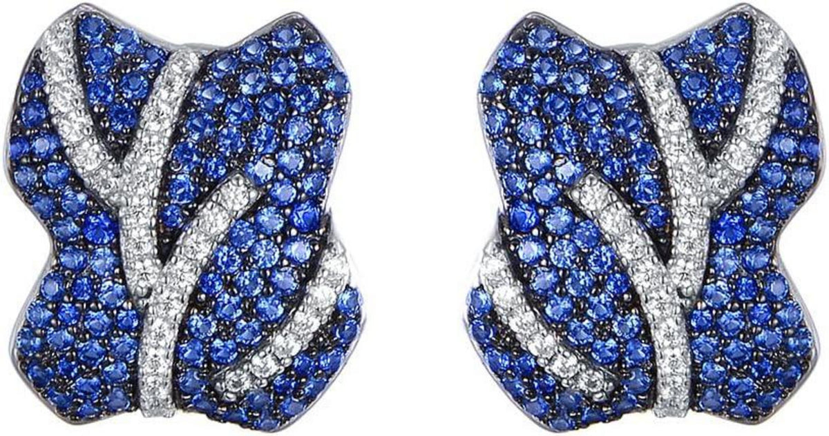 Elegante S925 Silber Schmetterling Ohrstecker Damen Blau Zirkonia Ohrringe