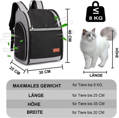 ZFSOCK Hunderucksack Katzen Rucksack Haustier: Faltbar Atmungsaktiv Schwarz