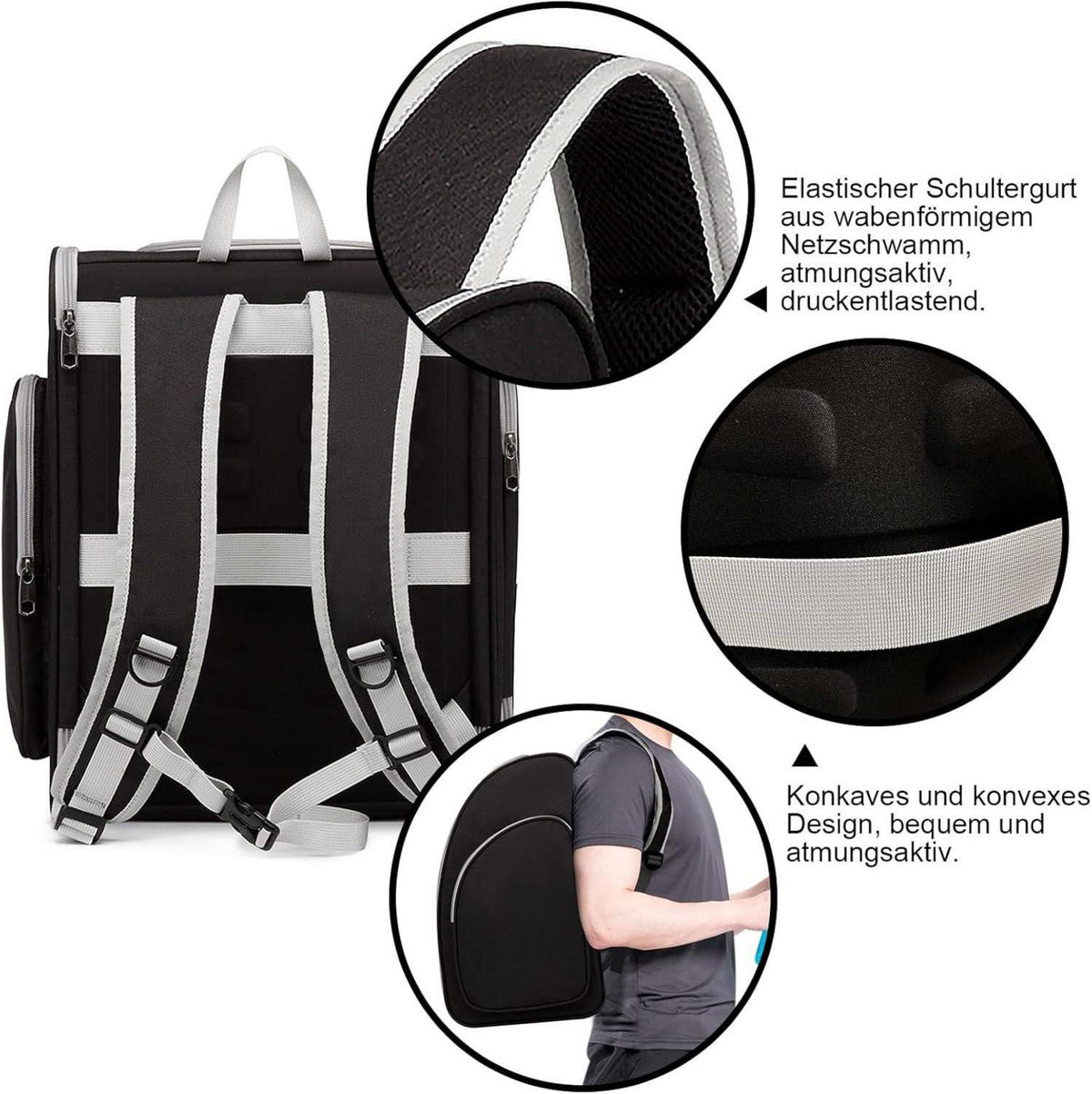ZFSOCK Hunderucksack Katzen Rucksack Haustier Tragerucksack Bis 10kg Schwarz
