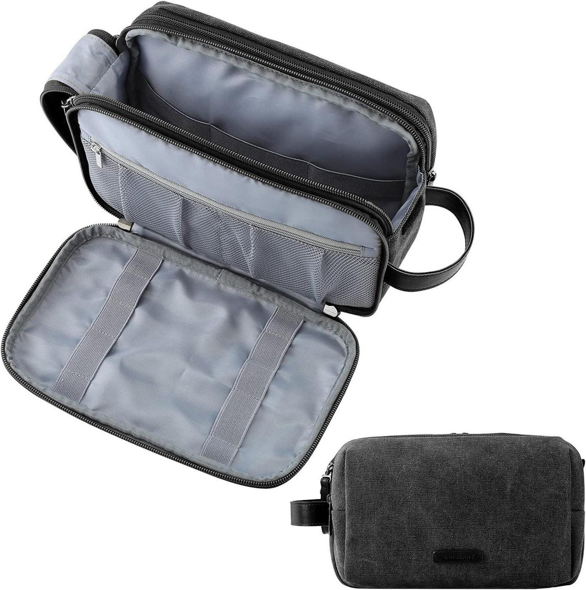 Kulturtasche mit Doppelter Reißverschlussöffnung, Großer Stauraum
