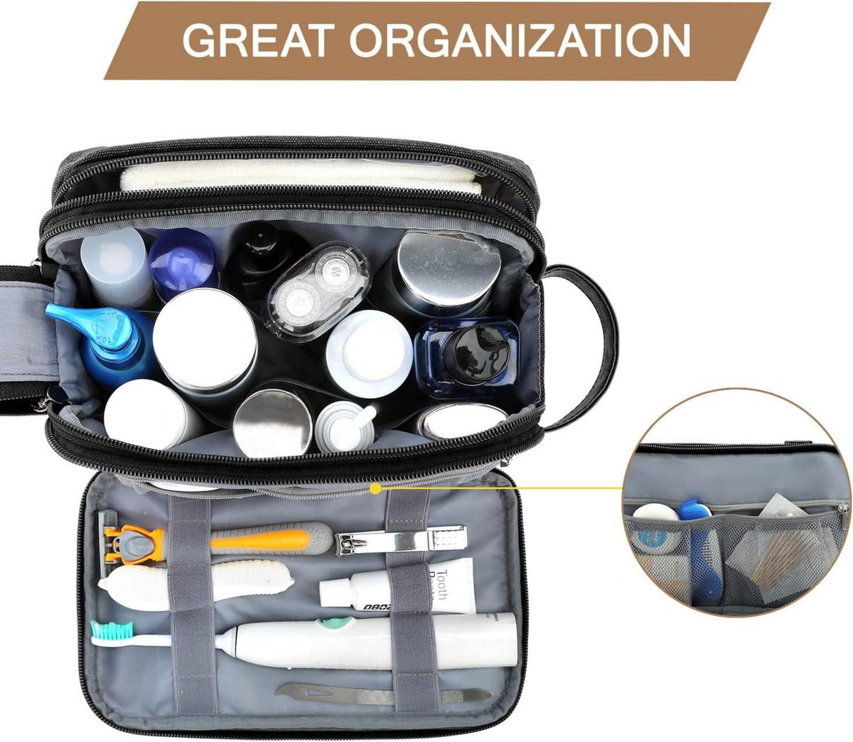 BAGSMART Herren Reise Kulturbeutel Kosmetiktasche