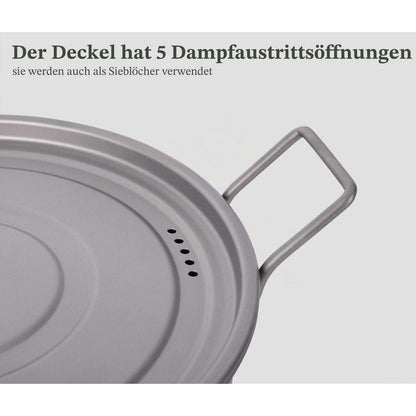 Titan Kochtopf Set – Leichtes Camping Kochgeschirr mit Deckel