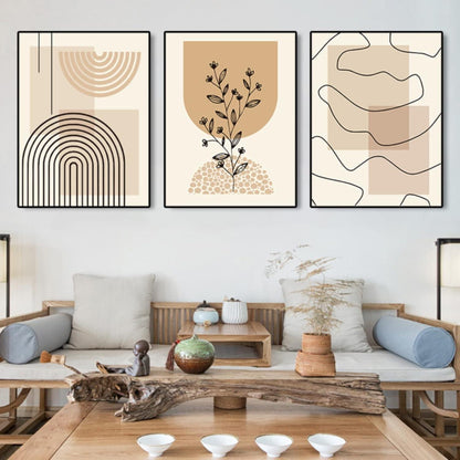 3er Poster Set Beige Modern Boho 50x70cm