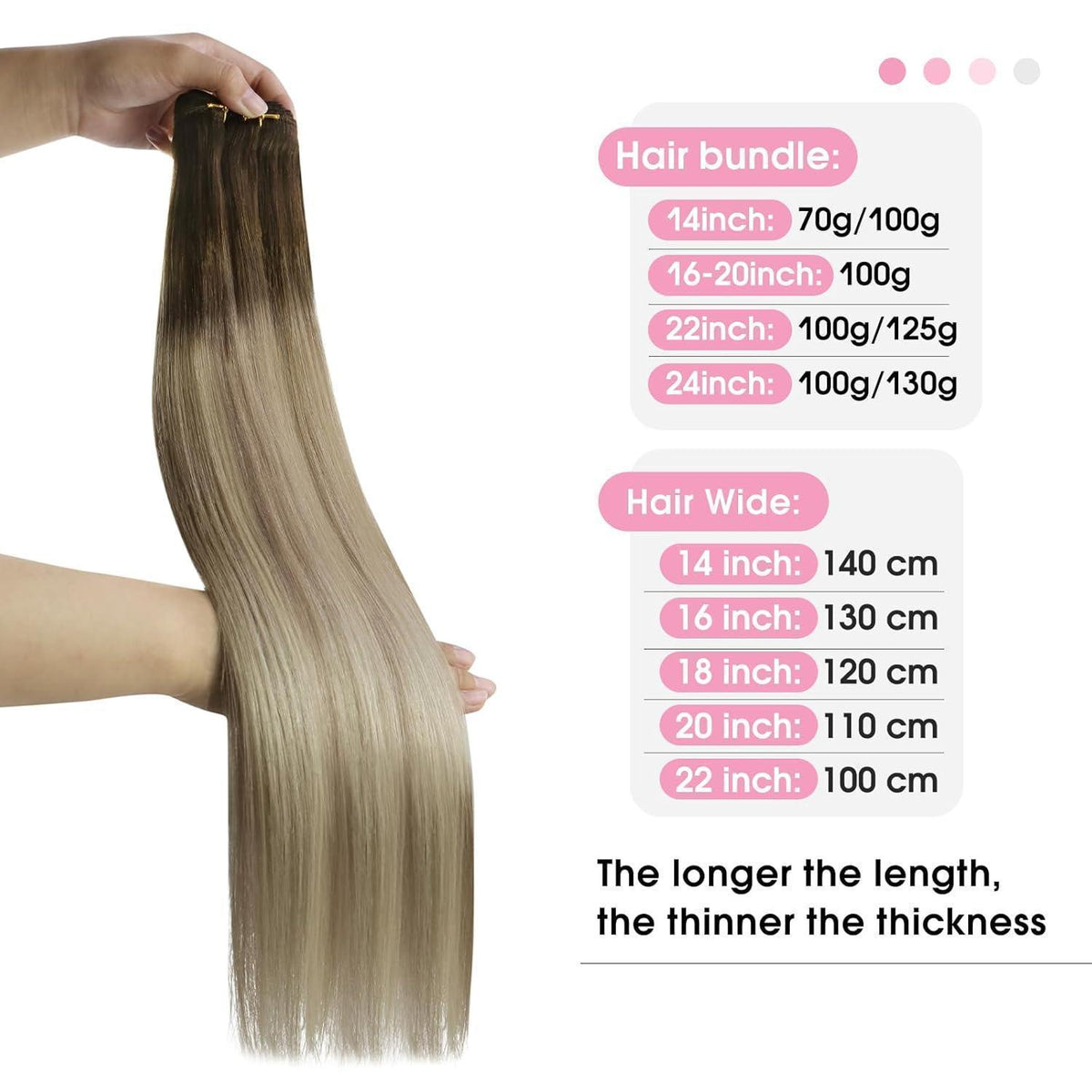 Dunkelbraune Echthaar Tressen 55cm – 100g Weft Extensions
