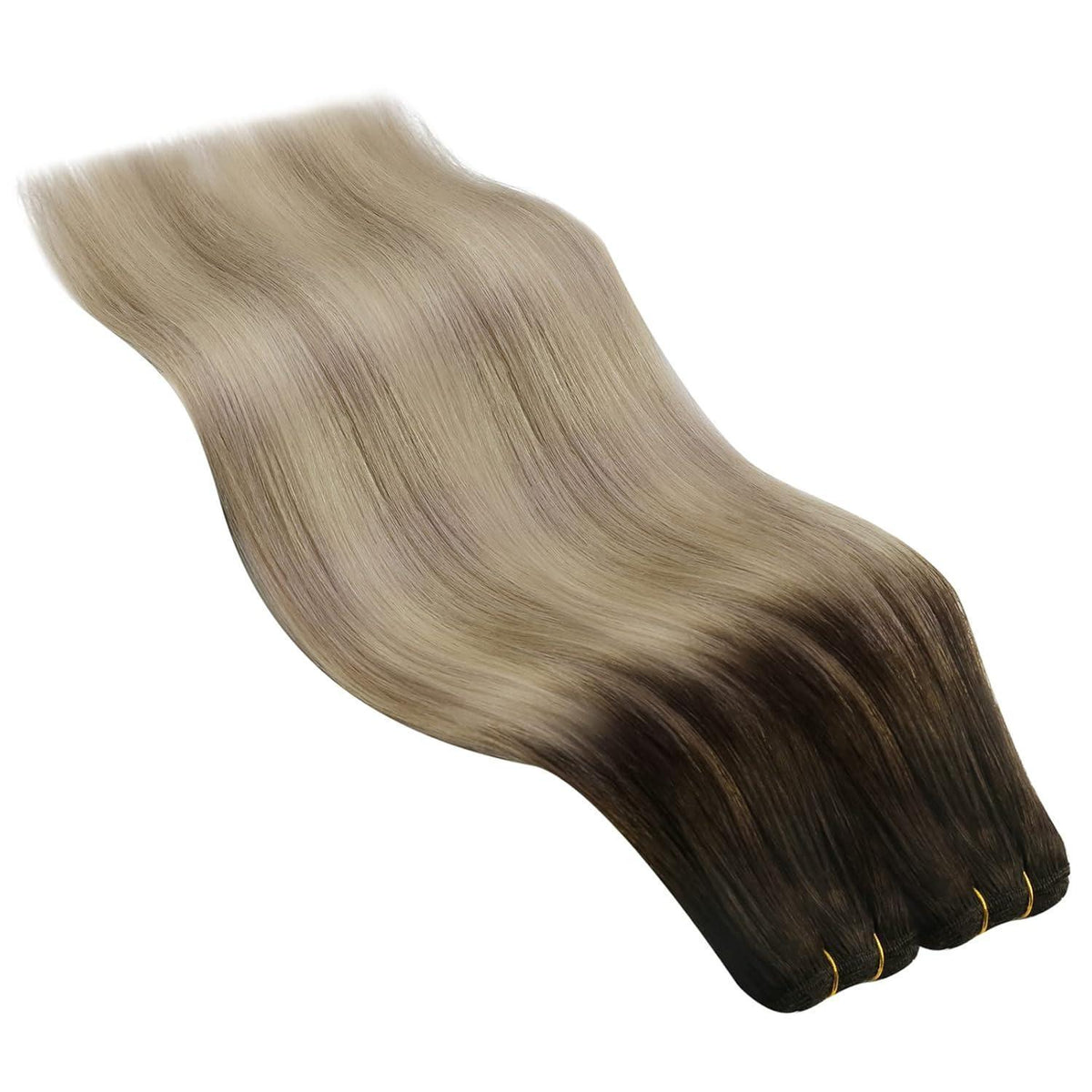 Dunkelbraune Echthaar Tressen 55cm – 100g Weft Extensions