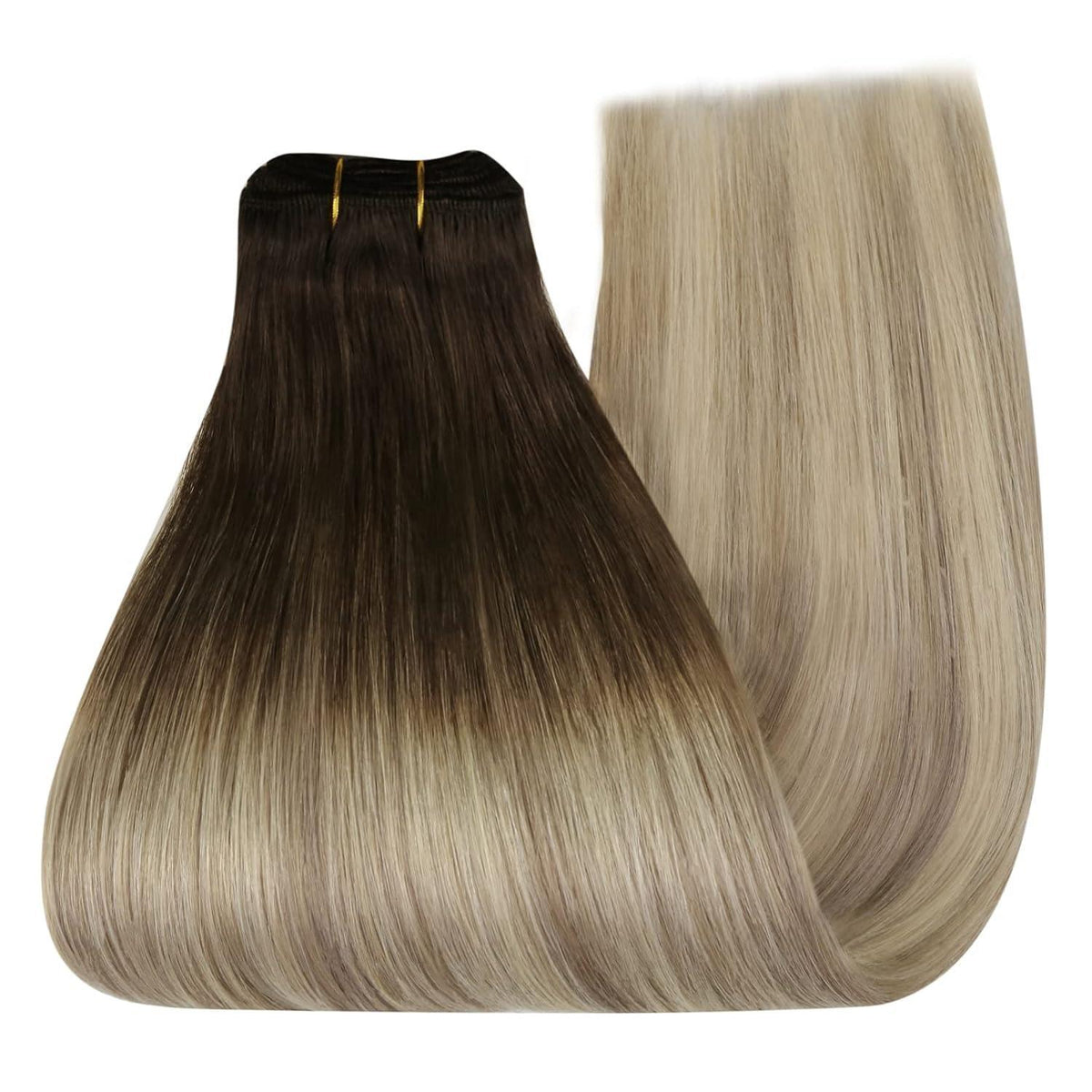 Dunkelbraune Echthaar Tressen 55cm – 100g Weft Extensions