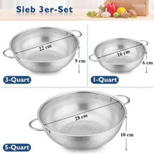 Herogo Edelstahl Sieb 3er-Set 16cm/22cm/28cm für