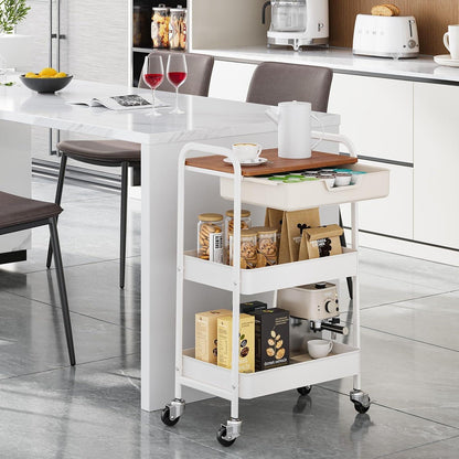 Aufbewahrungswagen 3-Tier Metall Tischplatte Küche Bad Haus Büro