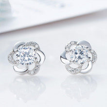 Josfeva Blumen Ohrstecker Silber 925 mit Weiß Zirkonia in