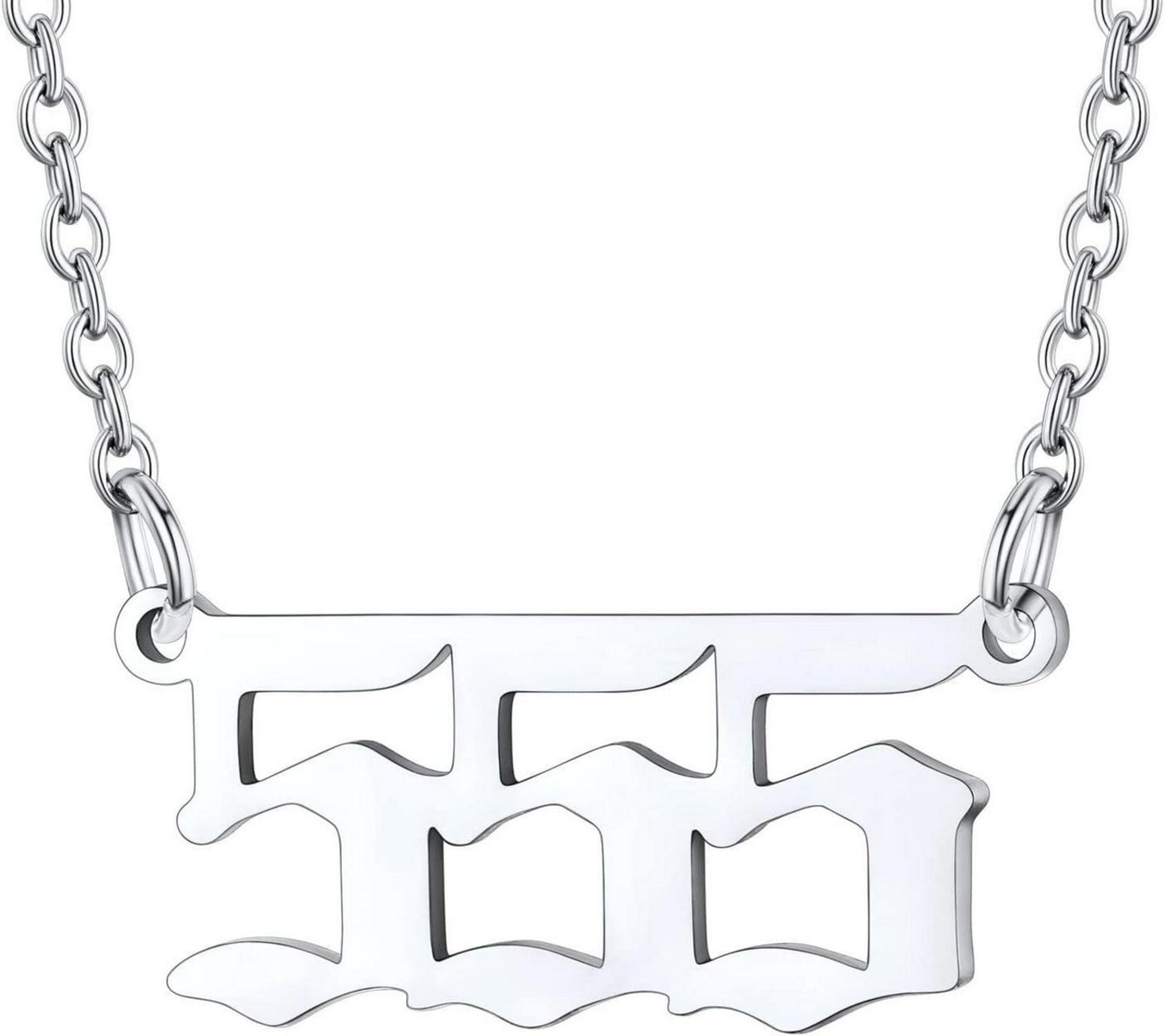 Engelszahlen Kette Engelszahl Anhänger Glücklich Edelstahl Halskette