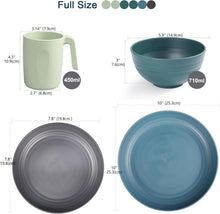 Greentainer Kunststoff Camping Geschirr Set 24pcs | Leicht