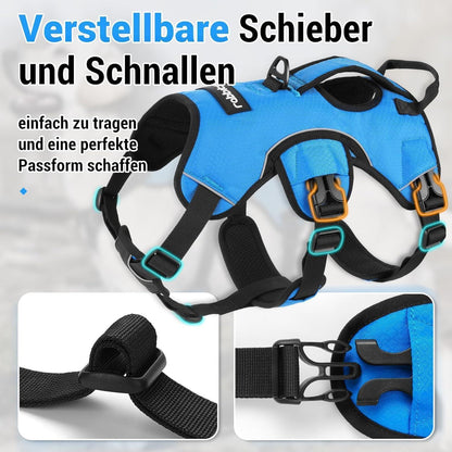Ausbruchsicheres Hundegeschirr mit Griff, Blau M