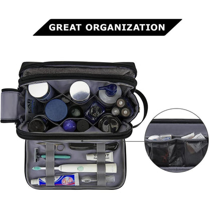 Kulturtasche Herren, Dopp Kit, wasserabweisend, Schwarz-Lederoptik