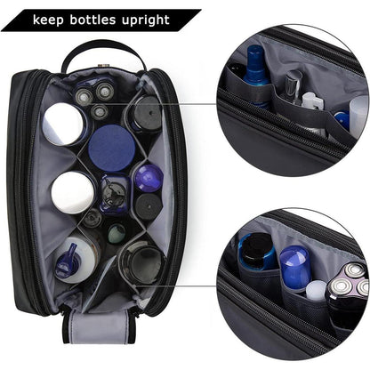Kulturtasche Herren, Dopp Kit, wasserabweisend, Schwarz-Lederoptik