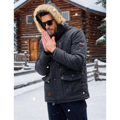 Herren Winter Parka Dunkelgrau | Warm & Winddicht