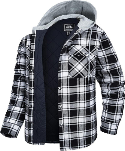 Kariertes Herren Hemdjacke Winter Thermohemd Baumwolle Warme