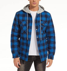 Herren Kariertes Thermohemdjacke Winter Baumwolle Multi