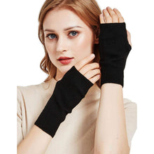 Fingerlose Damen Handschuhe Wolle Schwarz – Armstulpen & Handgelenkwärmer