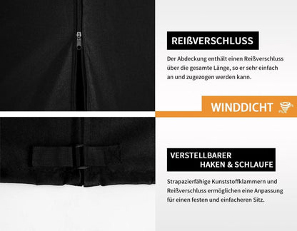 Hollywoodschaukel Abdeckung 2 Sitzer Schwarz Winterfest 600D Oxford