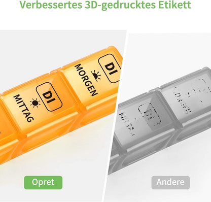 Tablettenbox 7 Tage Pillendose 3 Fächer Vitamine Fischöl Schwarz