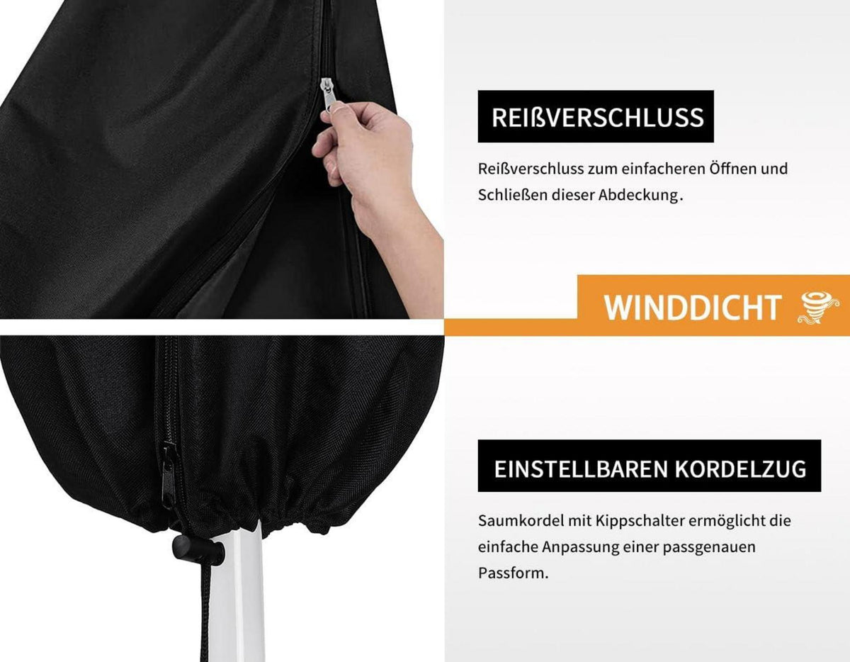 Dokon Sonnenschirm Hülle für Gartenschirm bis 200cm Ø UV-Beständig
