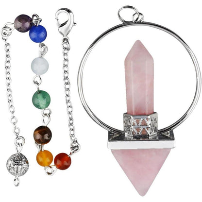 Rosenquarz Pendel für Meditation & Reiki Heilung