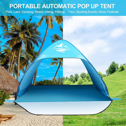Strandmuschel Pop Up Strandzelt 2-3 Personen UV-Schutz 50+ mit Tragetasche