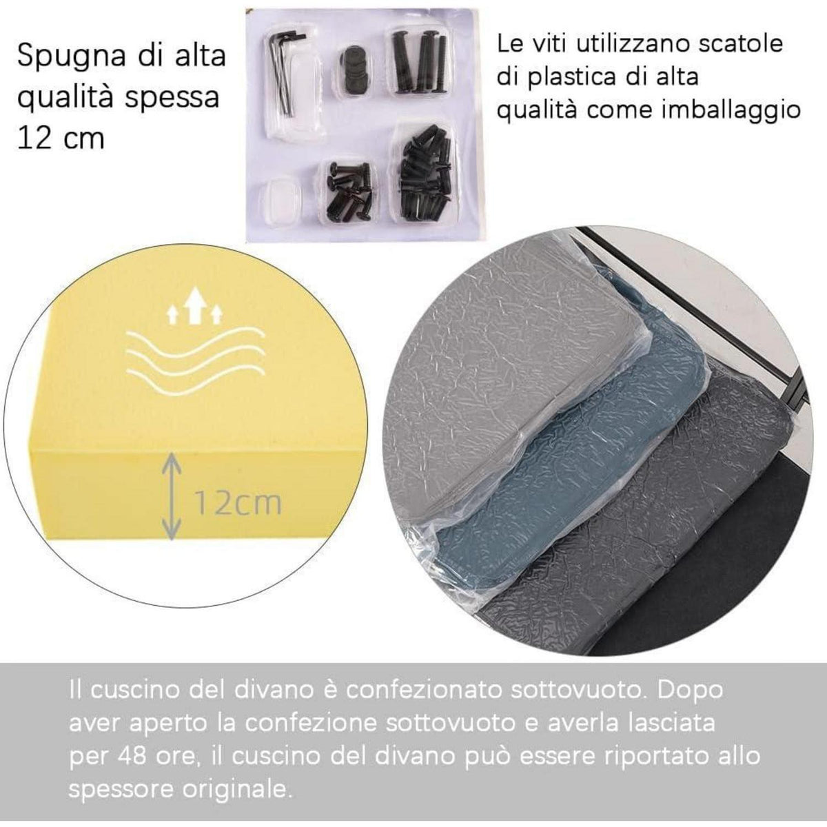Mingone 2er Set gepolsterte Lounge-Sessel Dunkelgrau