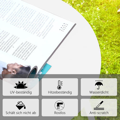Beistelltisch Metall Garten Rund Couchtisch Kaffeetisch Weiß Ø 45x45H