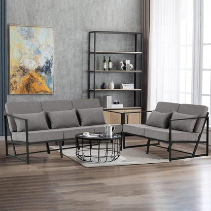Mingone 3-Sitzer Sofa Taupe – Modernes Lounge-Sofa 168cm