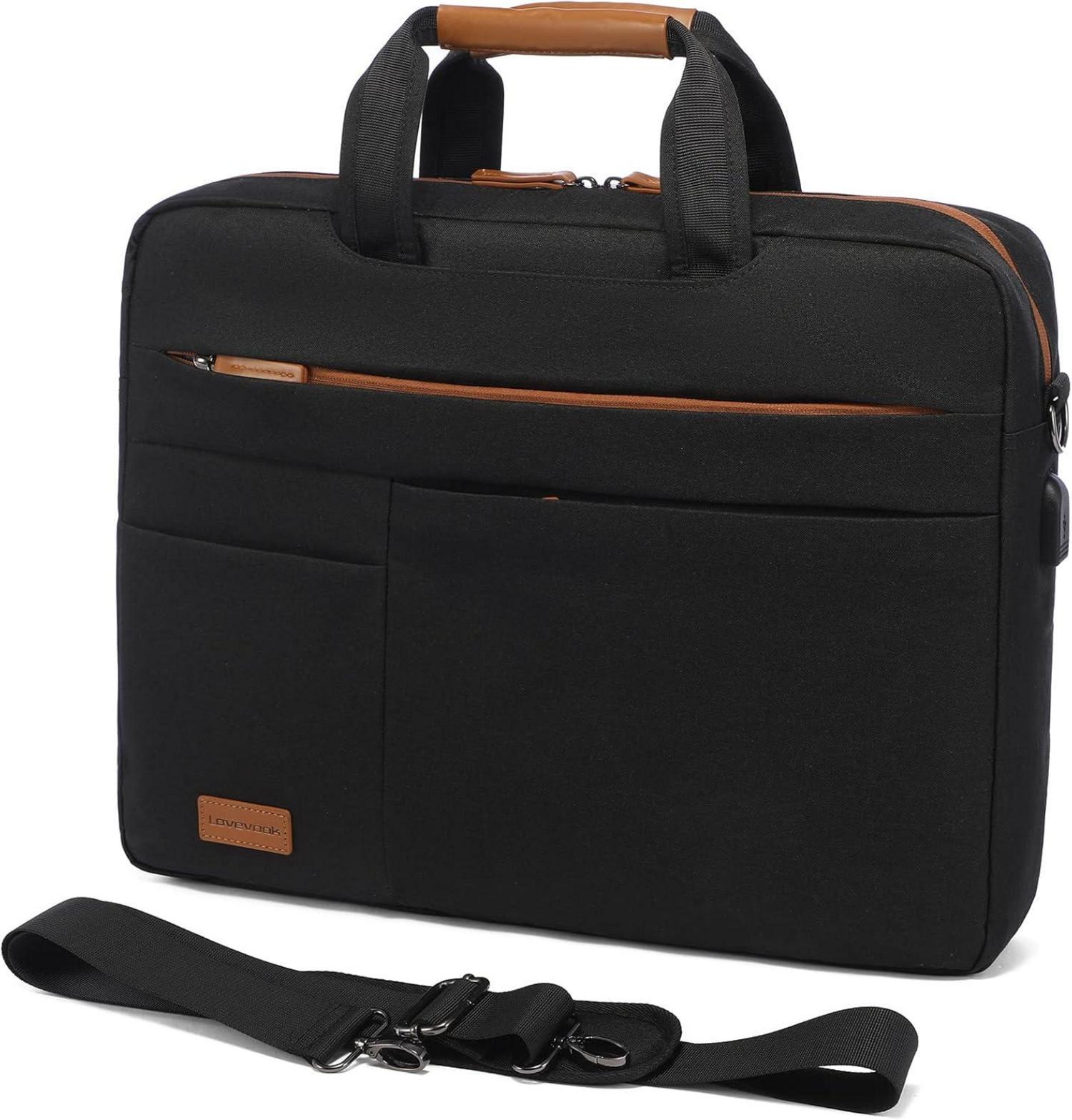Wasserdichte Laptoptasche 15.6 Zoll Schwarz Aktentasche Business