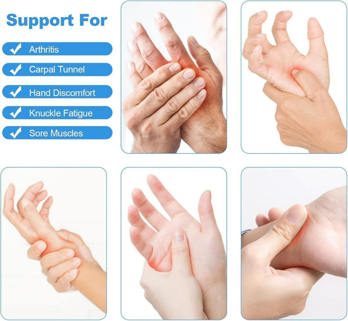 Arthritis Handschuhe Kompressionshandschuhe für Osteoarthritis Grau L