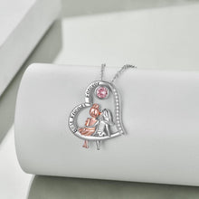 Freundschaftskette Sterling Silber Herz Anhänger Rosa 925