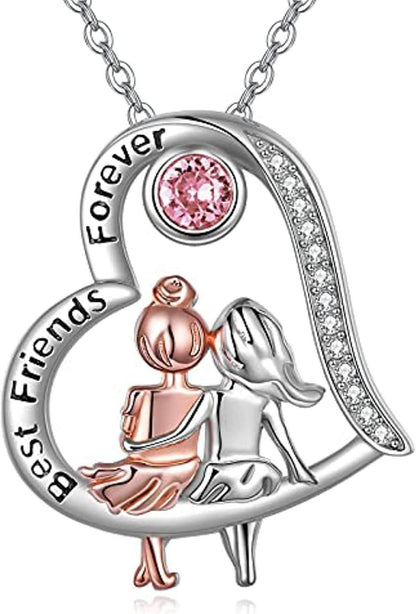 Freundschaftskette Sterling Silber Herzanhänger Weihnachtsgeschenk