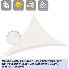 Wasserdichtes Sonnensegel Creme 3x3m UV-Schutz 95% für Garten