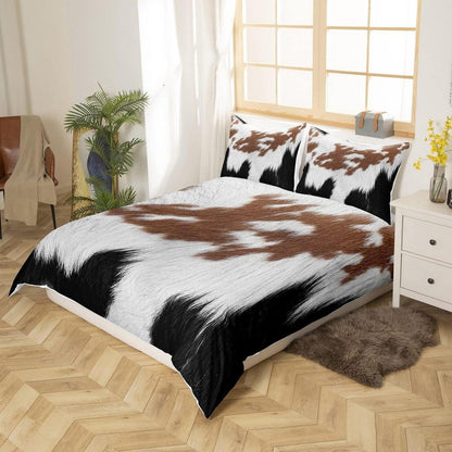 Kuhfell Bettwäsche Set 135x200cm – Bauernhaus Stil
