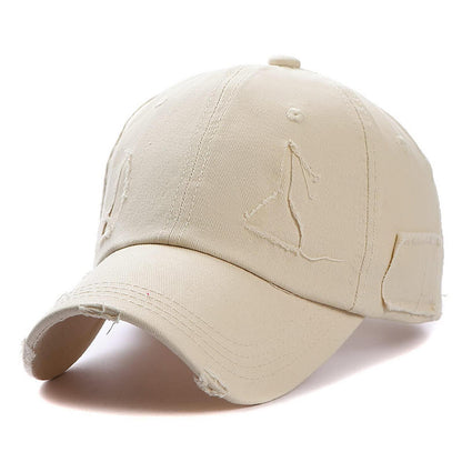 Vintage Baseball Cap Verstellbare Washed Cap Beige
