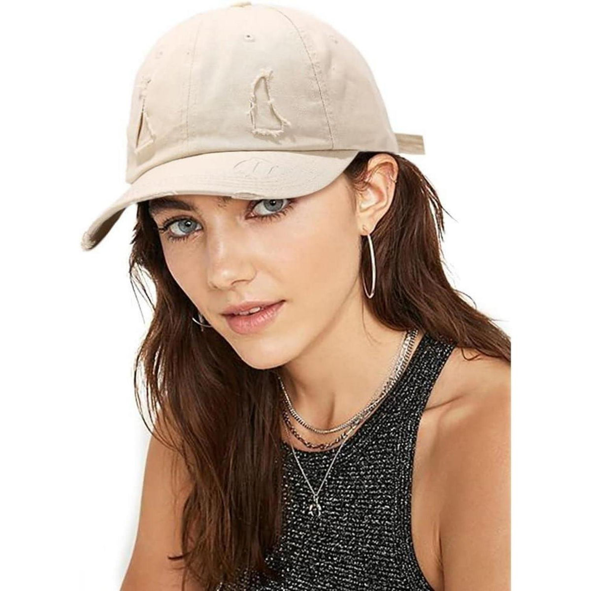 Vintage Baseball Cap Verstellbare Washed Cap Beige