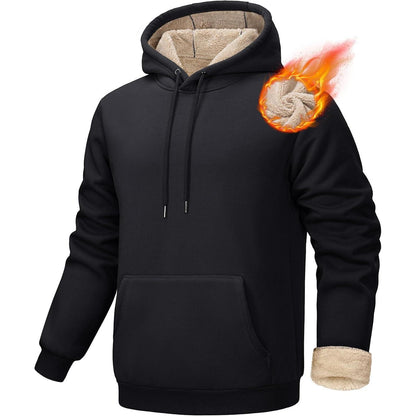 Gefütterter Kapuzenpullover Herren – Warm & Bequem in Schwarz