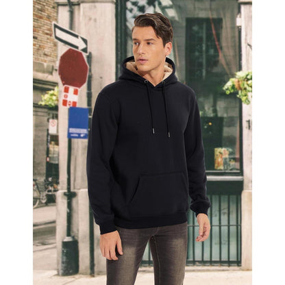 Gefütterter Kapuzenpullover Herren – Warm & Bequem in Schwarz