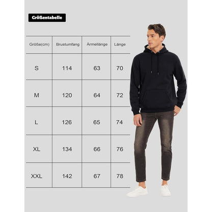 Gefütterter Kapuzenpullover Herren – Warm & Bequem in Schwarz