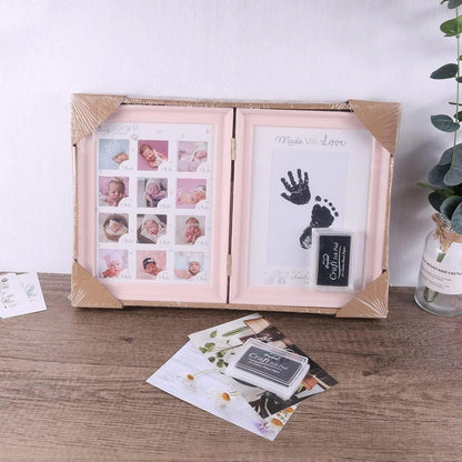 Hand Fuß Abdruck Baby Fotoalbum Rosa Fotorahmen