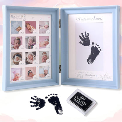Handabdruck Fußabdruck Baby Fotoalbum Blau